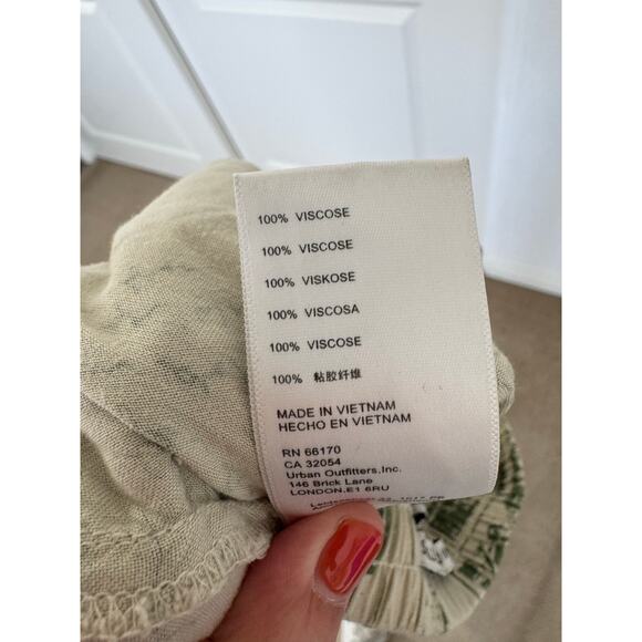 Urban Outfitters Carmen Pull On City Pant Paris Patchwork Cream Green Small - Picture 5 of 6